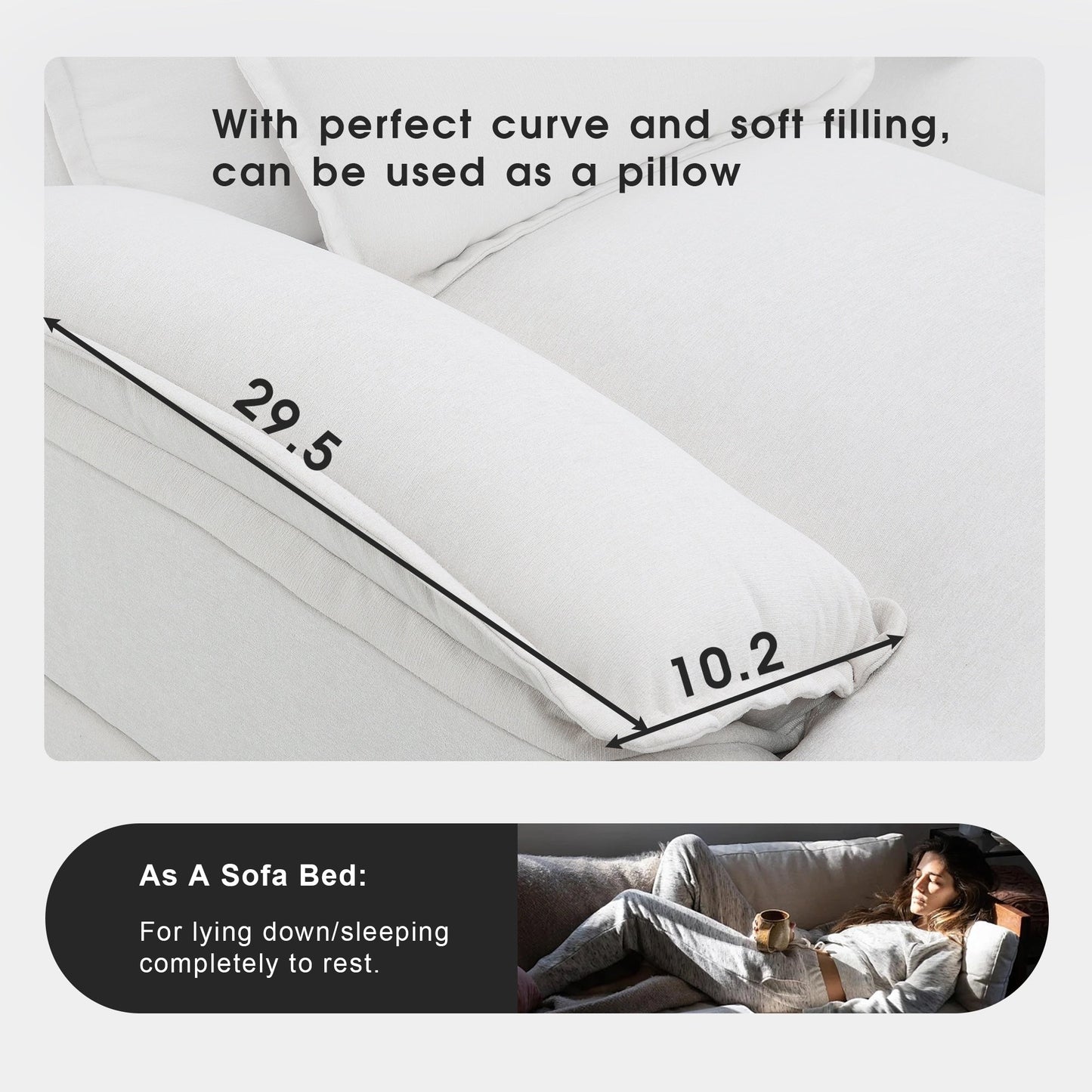 [VIDÉO fournie][Nouveau]Canapé sectionnel moderne en forme de U 109,8 x 55,9 avec coussins de taille, canapé symétrique rembourré 6 places