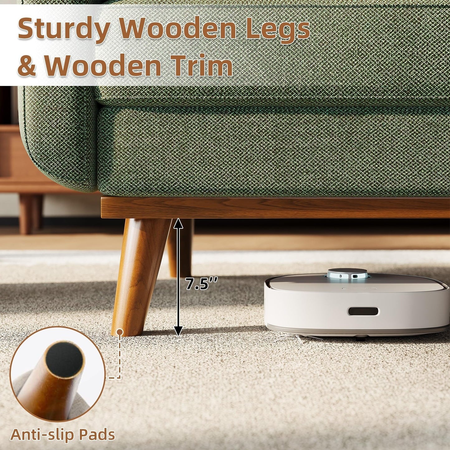 Canapé 64 places, canapé moderne du milieu du siècle, canapés confortables pour le salon