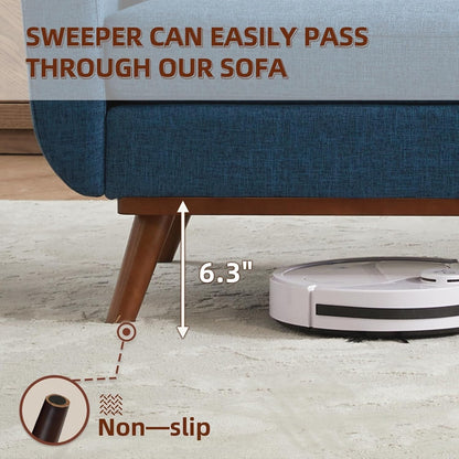 Canapé d'angle capitonné style Mid-Century 65,2 po pour salon et chambre, montage facile (beige)