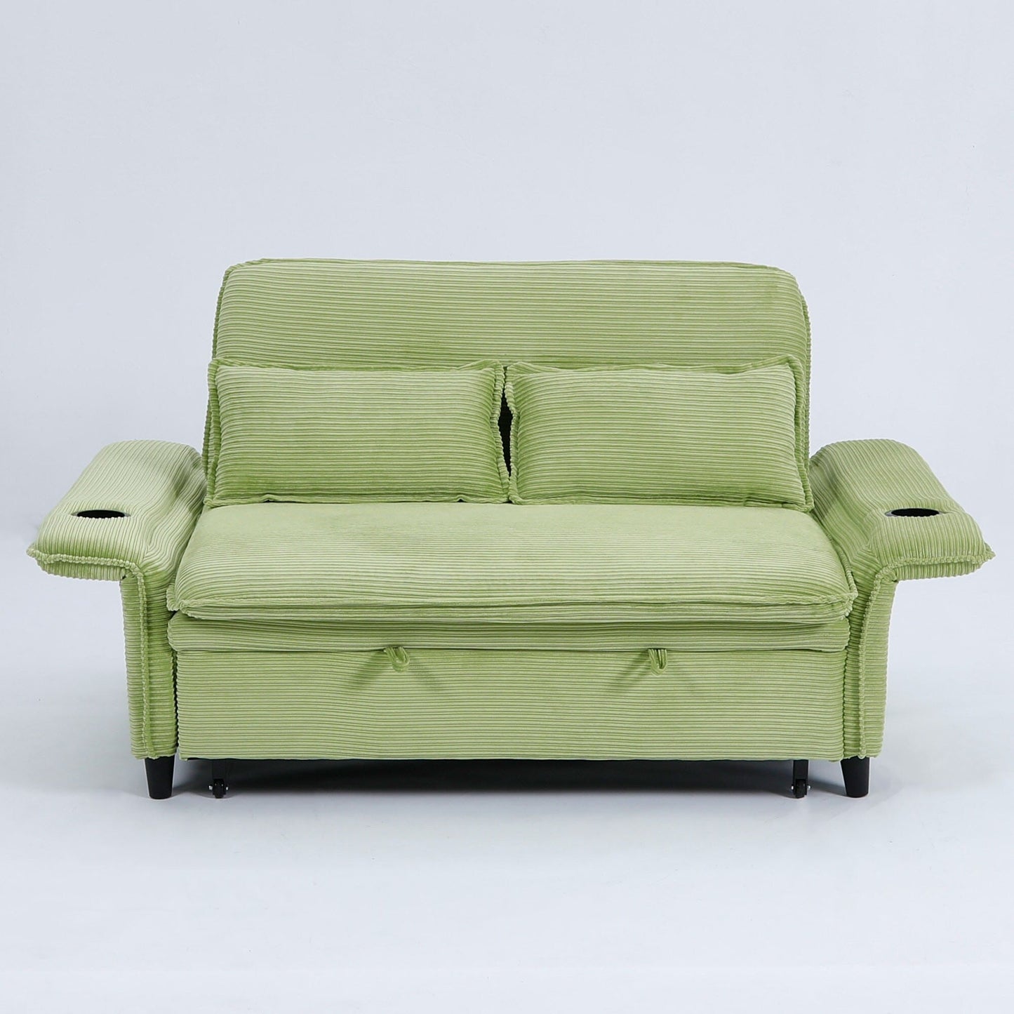 Canapé-lit multifonctionnel en tissu rayé de 65,74 pouces, idéal pour les chambres et les salons