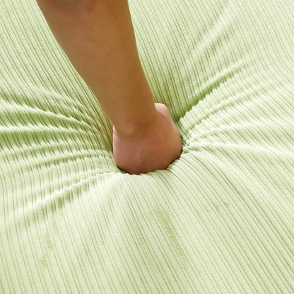 Canapé-lit multifonctionnel en tissu rayé rose de 65,74 pouces, accoudoirs et dossiers réglables