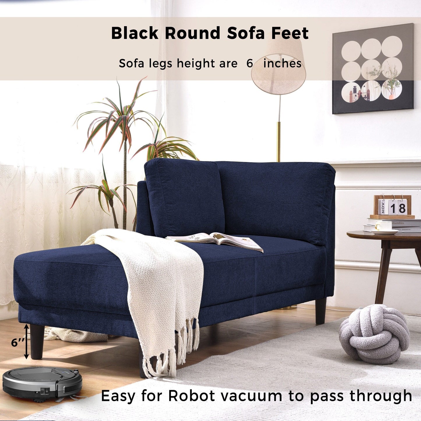 Chaise longue d'angle moderne en lin avec coussins amovibles, canapé-lit, canapé de loisirs, chaise longue rembourrée