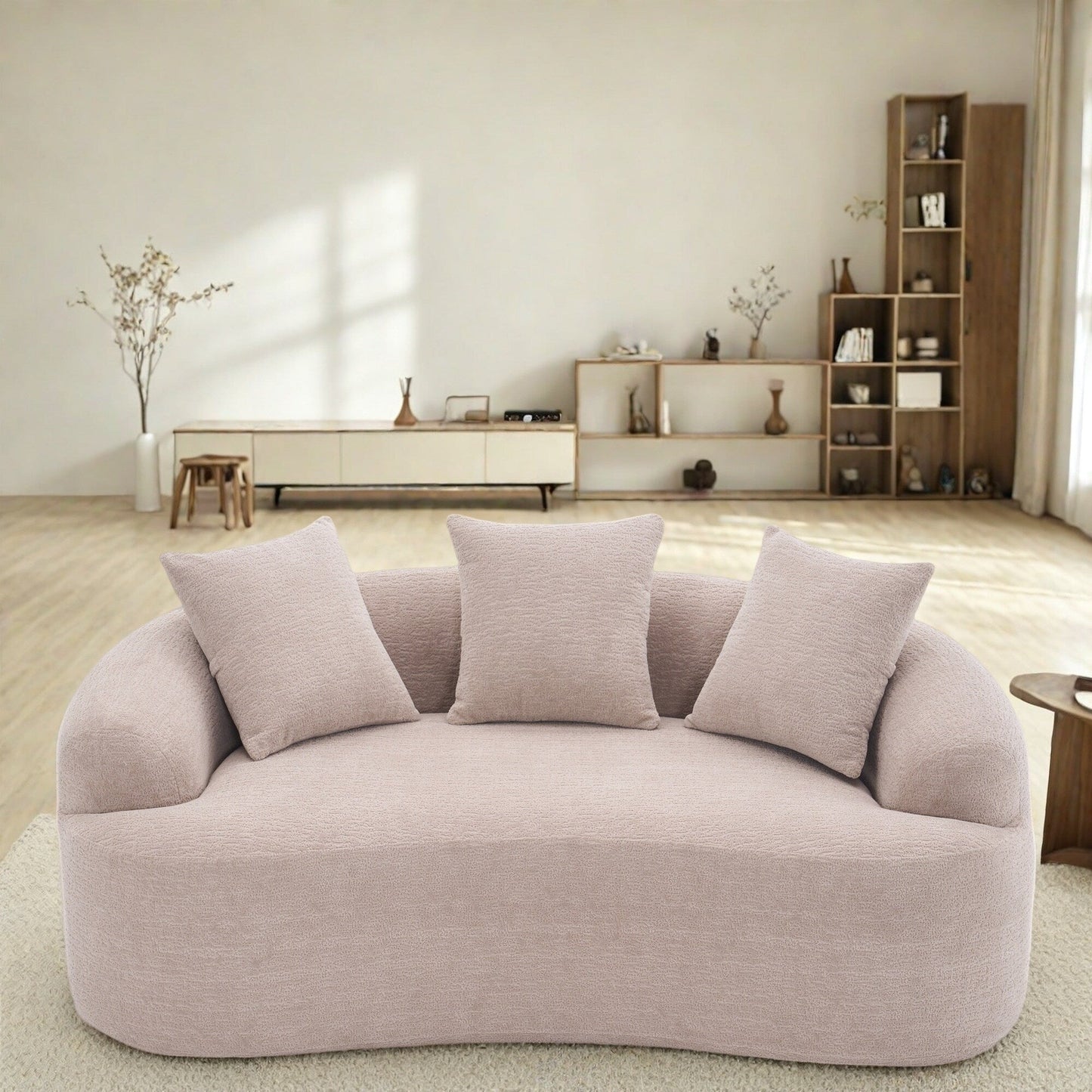 Canapé 2 places en chenille 65 avec assemblage facile, coussin mi-ferme et capacité de charge de 136 kg