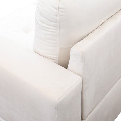 Ensemble de canapés de salon 3 pièces en flanelle blanche 66,5