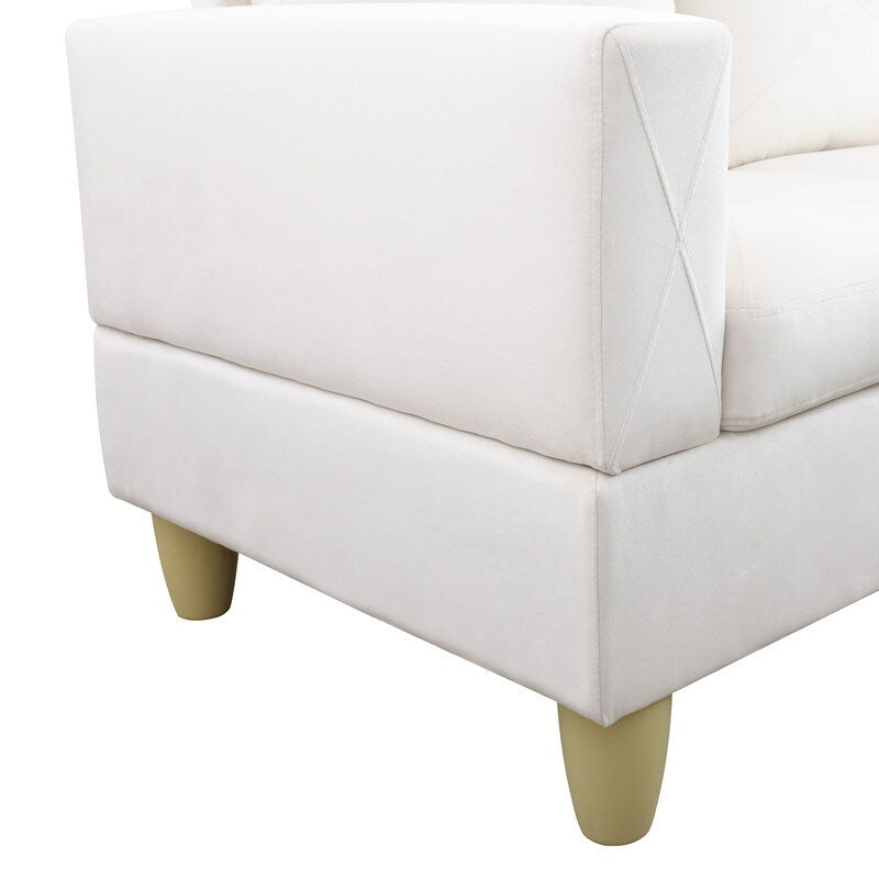 Ensemble de canapés de salon 3 pièces en flanelle blanche 66,5