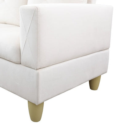 Ensemble de canapés de salon 3 pièces en flanelle blanche 66,5