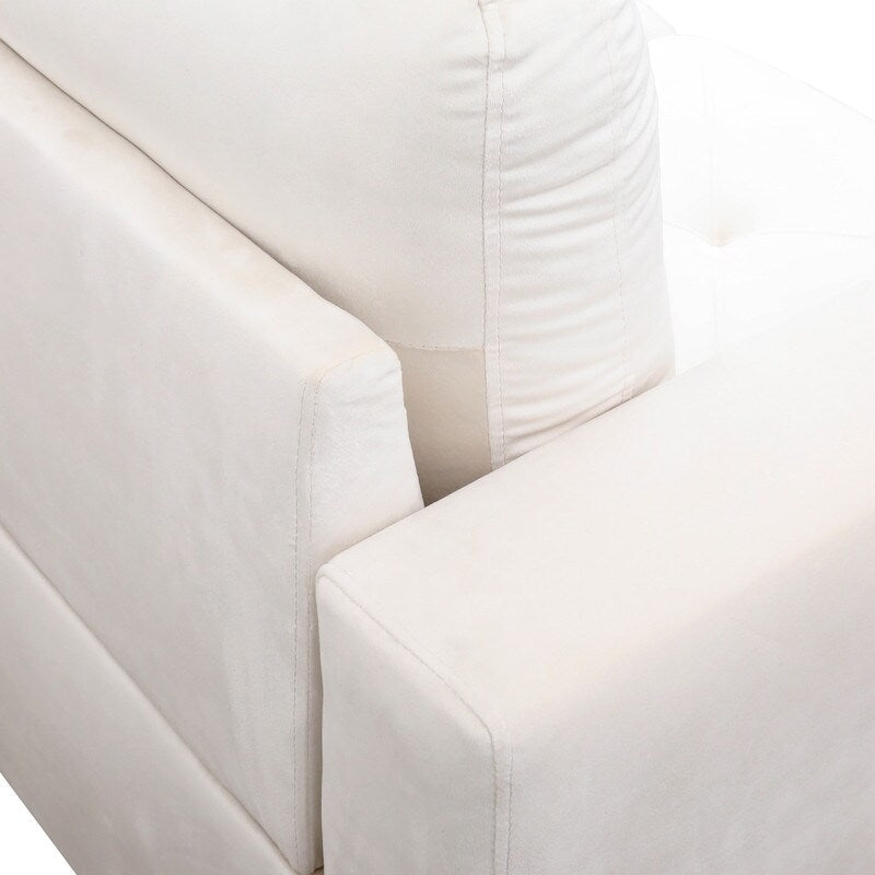 Ensemble de canapés de salon 3 pièces en flanelle blanche 66,5