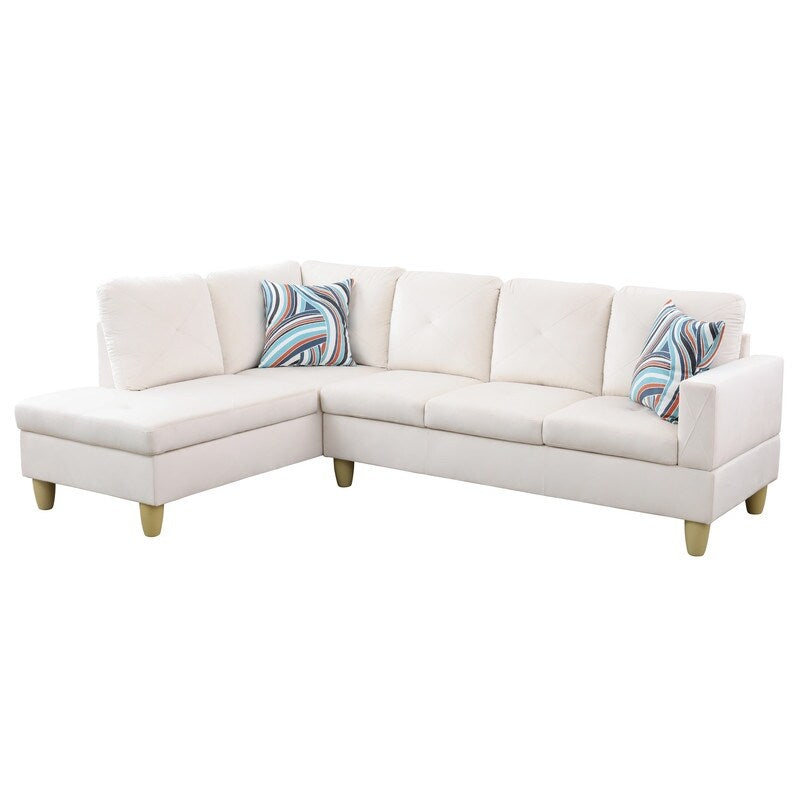 Ensemble de canapés de salon 3 pièces en flanelle blanche 66,5