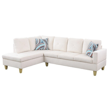 Ensemble de canapés de salon 3 pièces en flanelle blanche 66,5