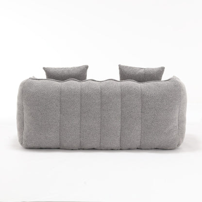 Pouf carré en chenille de 66 pouces avec noyau en mousse haute résilience, accoudoirs et poignée