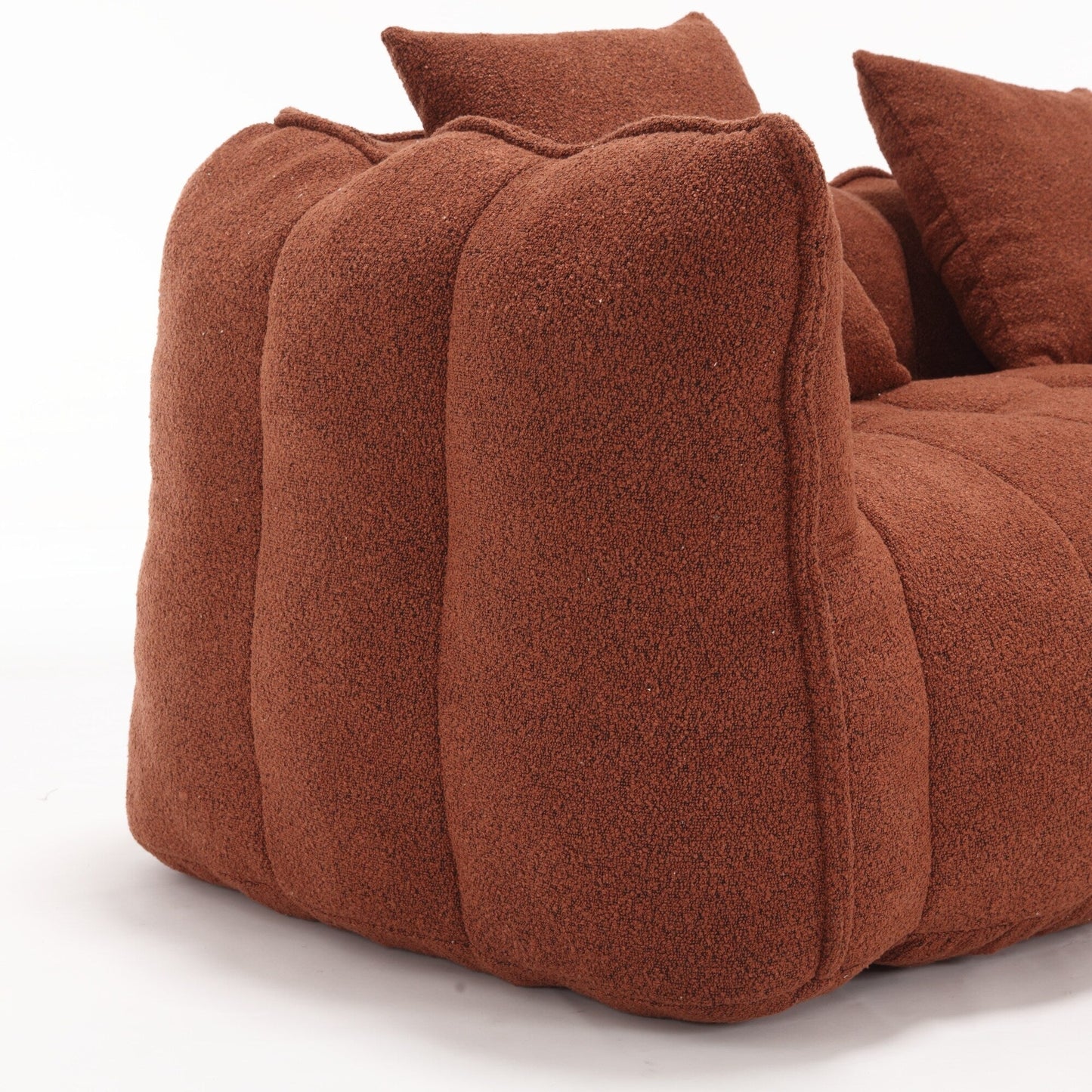 Pouf carré en chenille de 66 pouces avec noyau en mousse haute résilience, accoudoirs et poignée