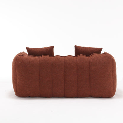 Pouf carré en chenille de 66 pouces avec noyau en mousse haute résilience, accoudoirs et poignée