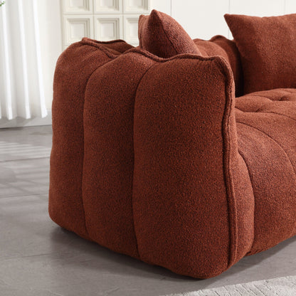 Pouf carré en chenille de 66 pouces avec noyau en mousse haute résilience, accoudoirs et poignée