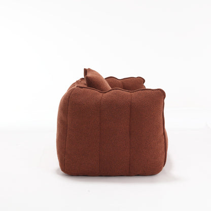 Pouf carré en chenille de 66 pouces avec noyau en mousse haute résilience, accoudoirs et poignée