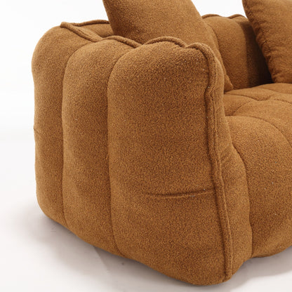 Pouf carré en chenille de 66 pouces avec noyau en mousse haute résilience, accoudoirs et poignée