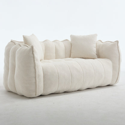 Pouf carré en chenille de 66 pouces avec noyau en mousse haute résilience, accoudoirs et poignée