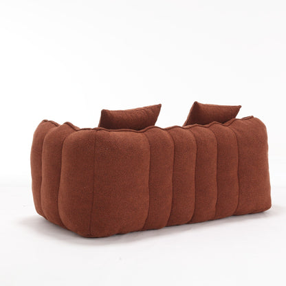 Pouf carré en chenille de 66 pouces avec noyau en mousse haute résilience, accoudoirs et poignée