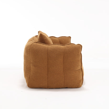 Pouf carré en chenille de 66 pouces avec noyau en mousse haute résilience, accoudoirs et poignée