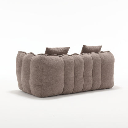 Pouf carré en chenille de 66 pouces avec noyau en mousse haute résilience, accoudoirs et poignée