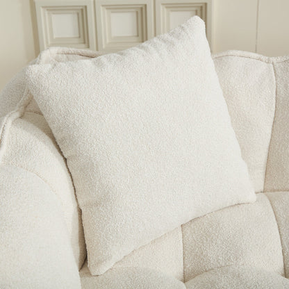 Pouf carré en chenille de 66 pouces avec noyau en mousse haute résilience, accoudoirs et poignée