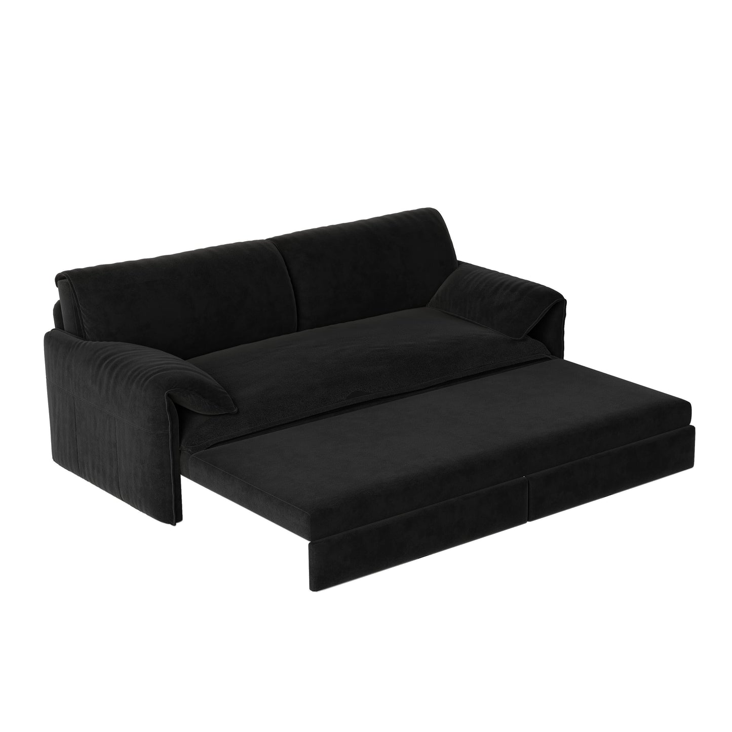 Canapé-lit gigogne Queen 66 pouces, canapé-lit convertible 3 en 1 avec rangement latéral, causeuse-lit multifonction en velours