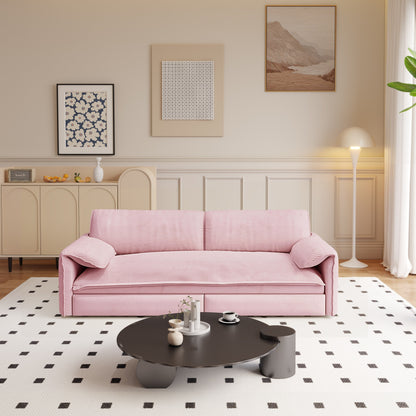 Canapé-lit gigogne Queen 66 pouces, canapé-lit convertible 3 en 1 avec rangement latéral, causeuse-lit multifonction en velours