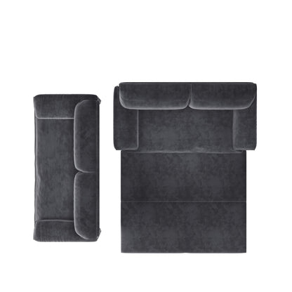 Canapé-lit gigogne Queen 66 pouces, canapé-lit convertible 3 en 1 avec rangement latéral, causeuse-lit multifonction en velours