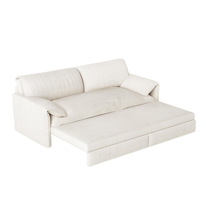 Canapé-lit gigogne Queen 66 pouces, canapé-lit convertible 3 en 1 avec rangement latéral, causeuse-lit multifonction en velours