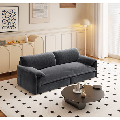 Canapé-lit gigogne Queen 66 pouces, canapé-lit convertible 3 en 1 avec rangement latéral, causeuse-lit multifonction en velours