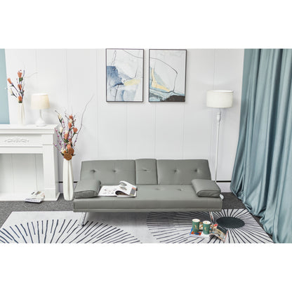 Canapé-lit gigogne multifonction en cuir blanc avec table basse - 31,00 x 67,00 x 33,00