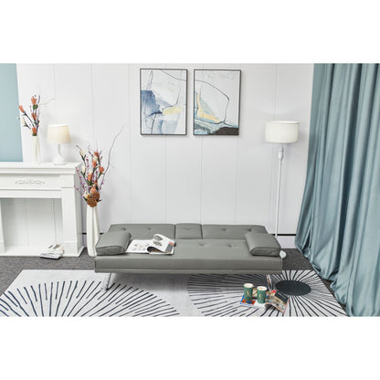 Canapé-lit gigogne multifonction en cuir blanc avec table basse - 31,00 x 67,00 x 33,00