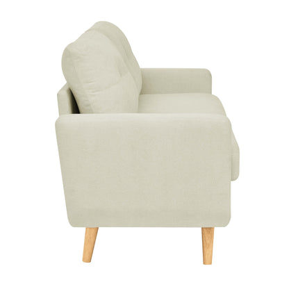 Causeuse capitonnée style milieu de siècle avec pieds en bois - 29,5 po x 67,7 po x 34,6 po