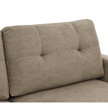 Causeuse capitonnée style milieu de siècle avec pieds en bois - 29,5 po x 67,7 po x 34,6 po