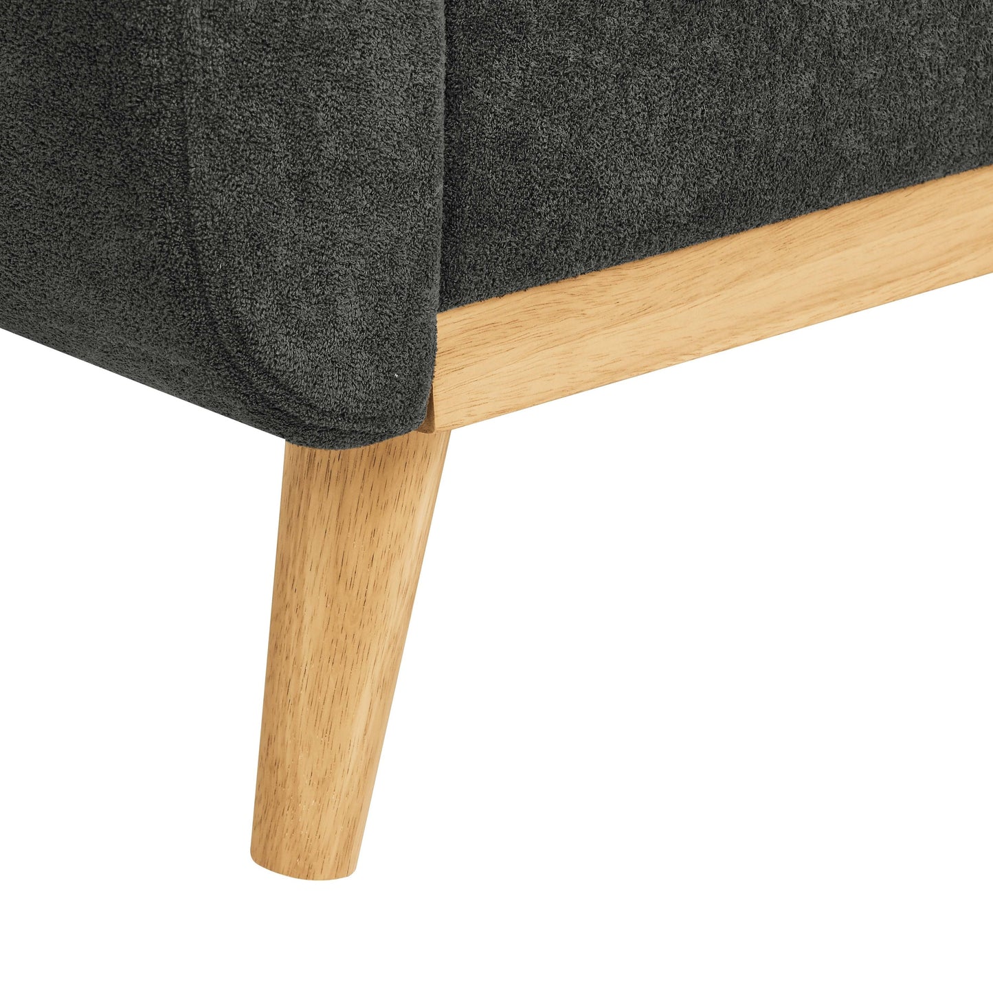 Causeuse capitonnée style milieu de siècle avec pieds en bois - 29,5 po x 67,7 po x 34,6 po