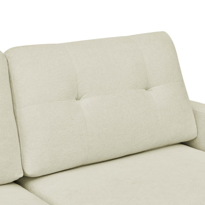 Causeuse capitonnée style milieu de siècle avec pieds en bois - 29,5 po x 67,7 po x 34,6 po