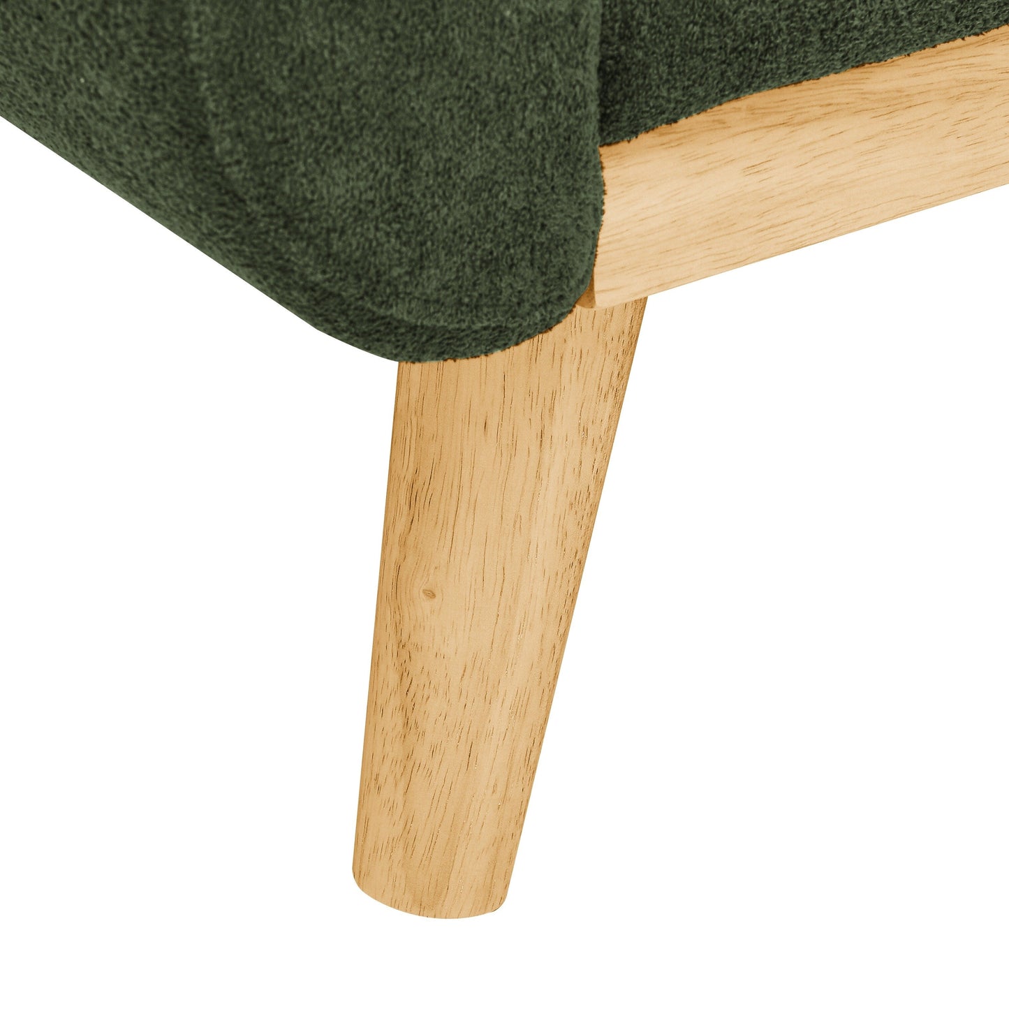 Causeuse capitonnée style milieu de siècle avec pieds en bois - 29,5 po x 67,7 po x 34,6 po