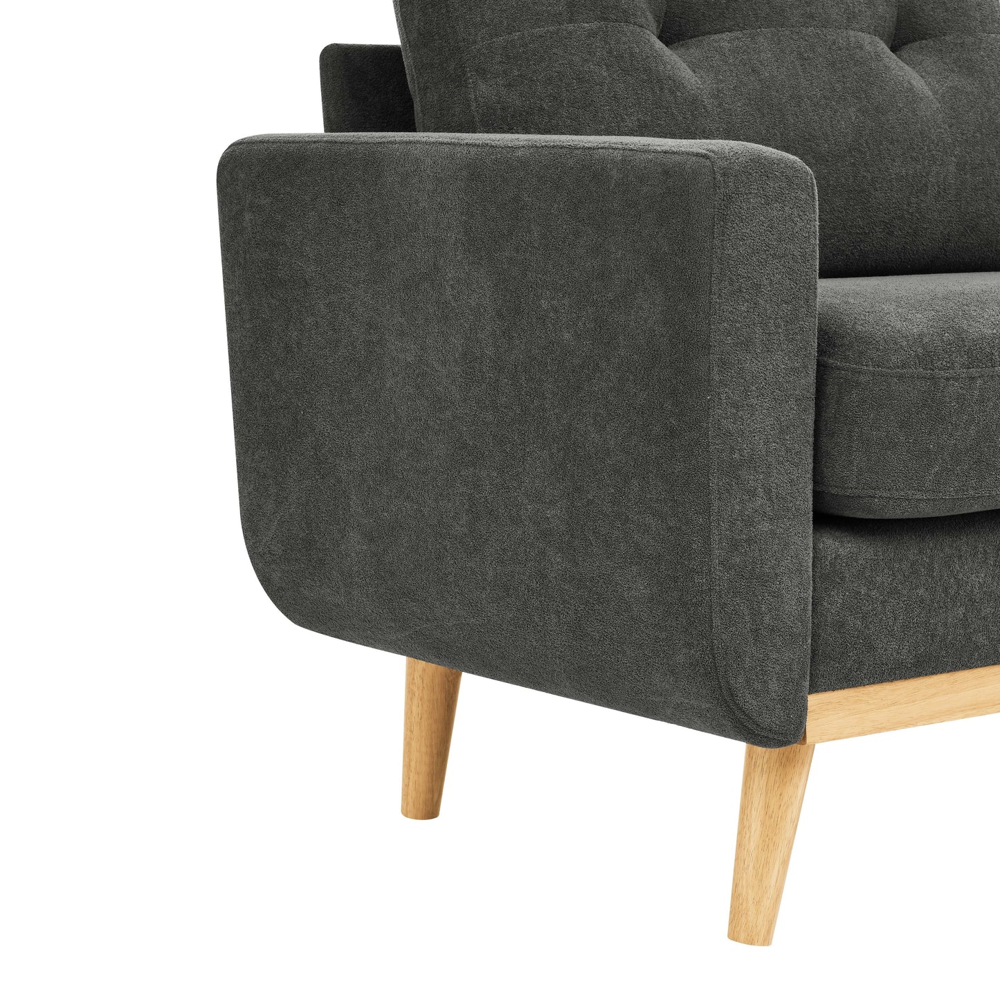 Canapé causeuse capitonné moderne du milieu du siècle de 67,7 po de large avec pieds en bois