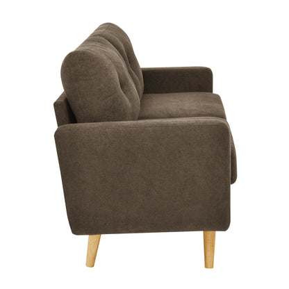 Canapé causeuse capitonné moderne du milieu du siècle de 67,7 po de large avec pieds en bois