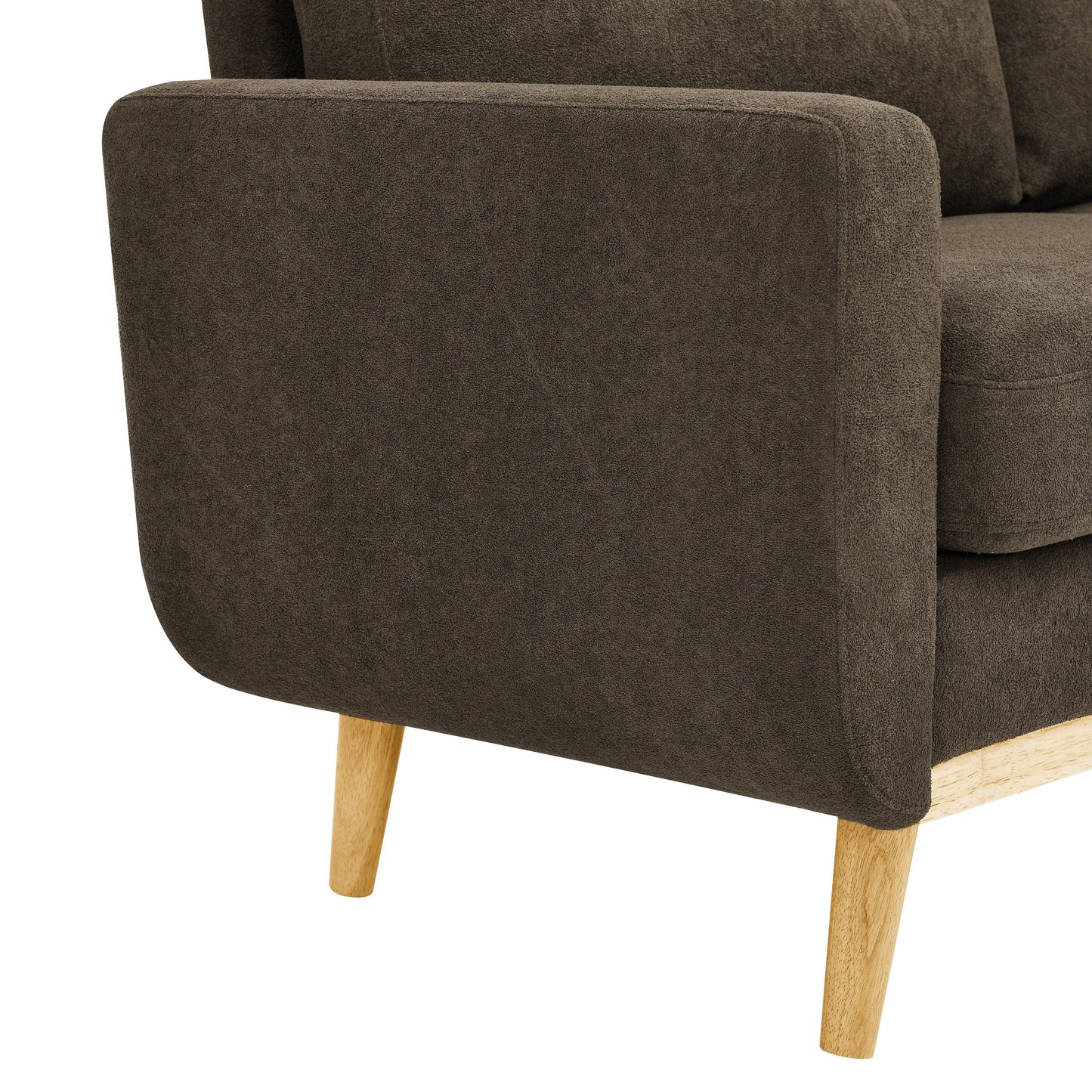 Canapé causeuse capitonné moderne du milieu du siècle de 67,7 po de large avec pieds en bois