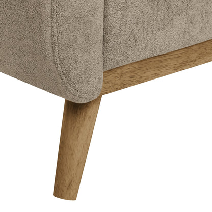 Canapé causeuse capitonné moderne du milieu du siècle de 67,7 po de large avec pieds en bois