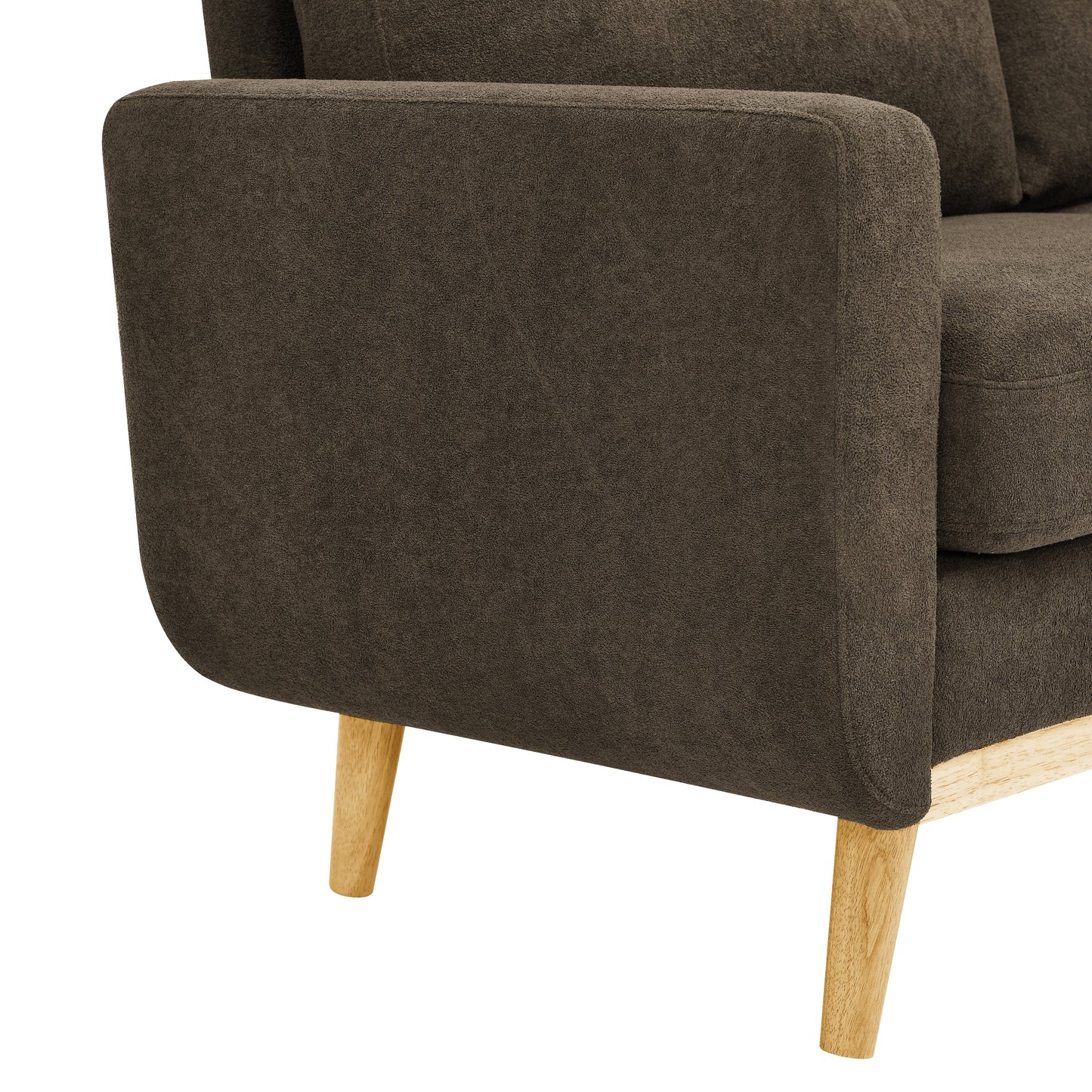 Canapé causeuse capitonné moderne du milieu du siècle de 67,7 po de large avec pieds en bois