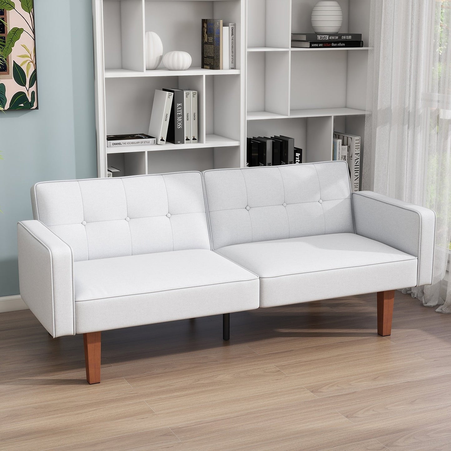 Canapé-lit convertible double de 68 po avec dossier capitonné réglable, 5 couleurs en option – 22,44 po P x 68,11 po L x 28,74 po H