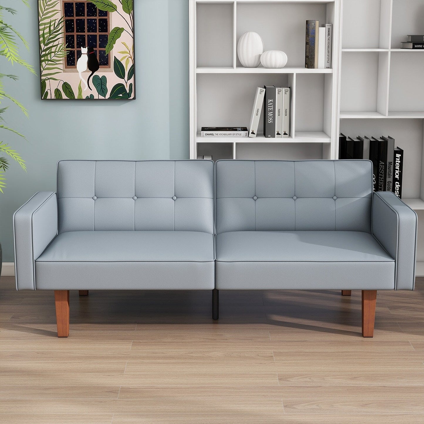 Canapé-lit convertible double de 68 po avec dossier capitonné réglable, 5 couleurs en option – 22,44 po P x 68,11 po L x 28,74 po H