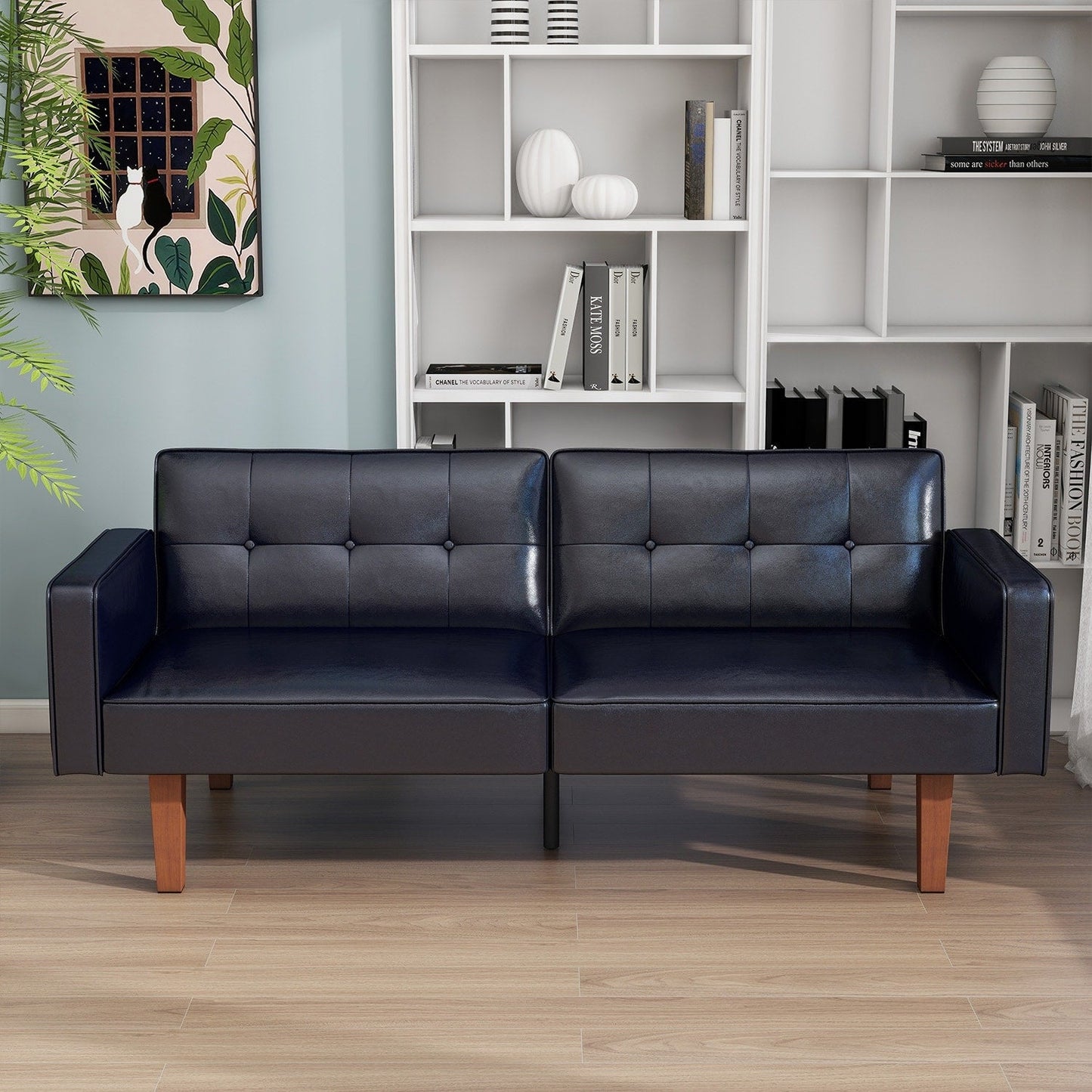 Canapé-lit convertible double de 68 po avec dossier capitonné réglable, 5 couleurs en option – 22,44 po P x 68,11 po L x 28,74 po H