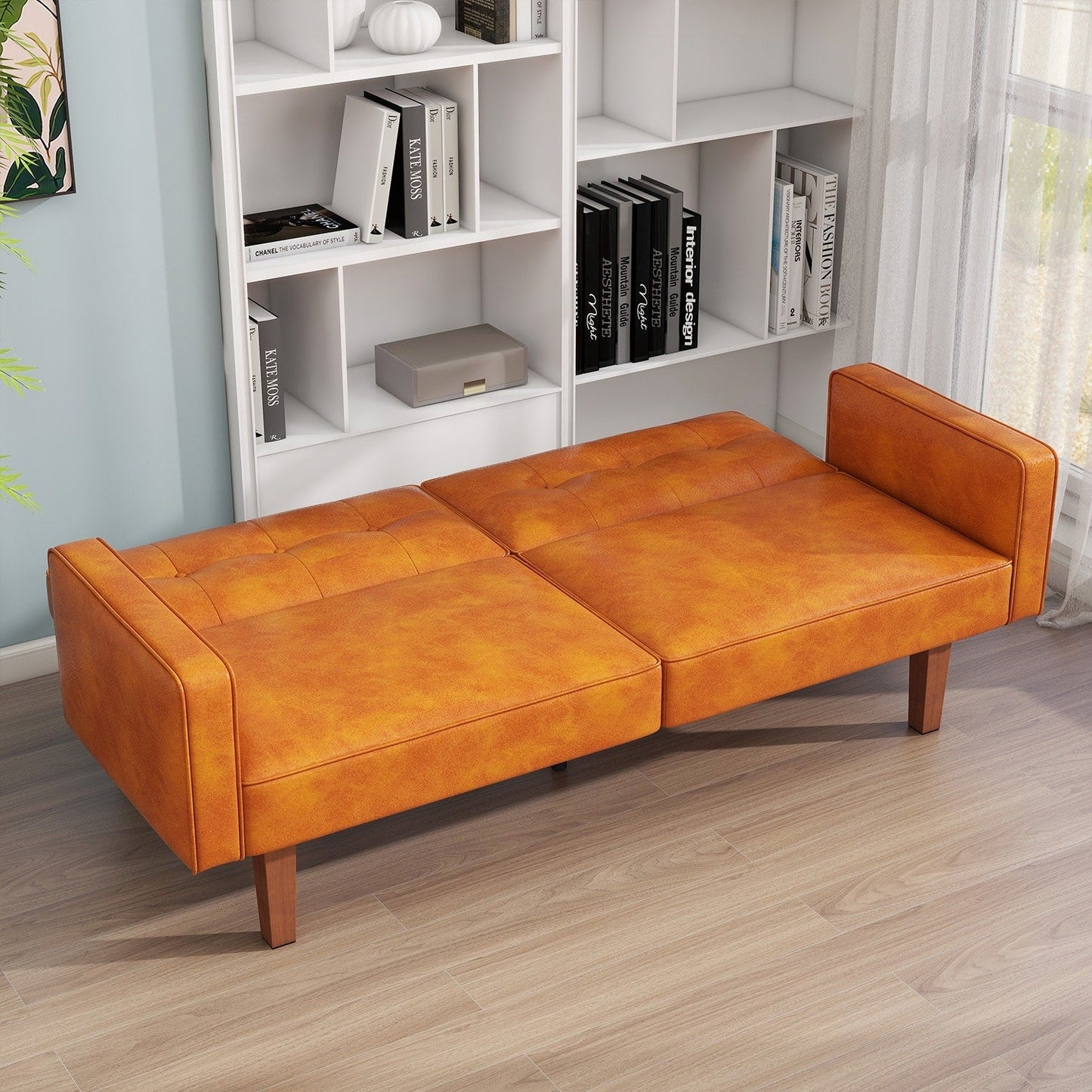 Canapé-lit convertible double de 68 po avec dossier capitonné réglable, 5 couleurs en option – 22,44 po P x 68,11 po L x 28,74 po H