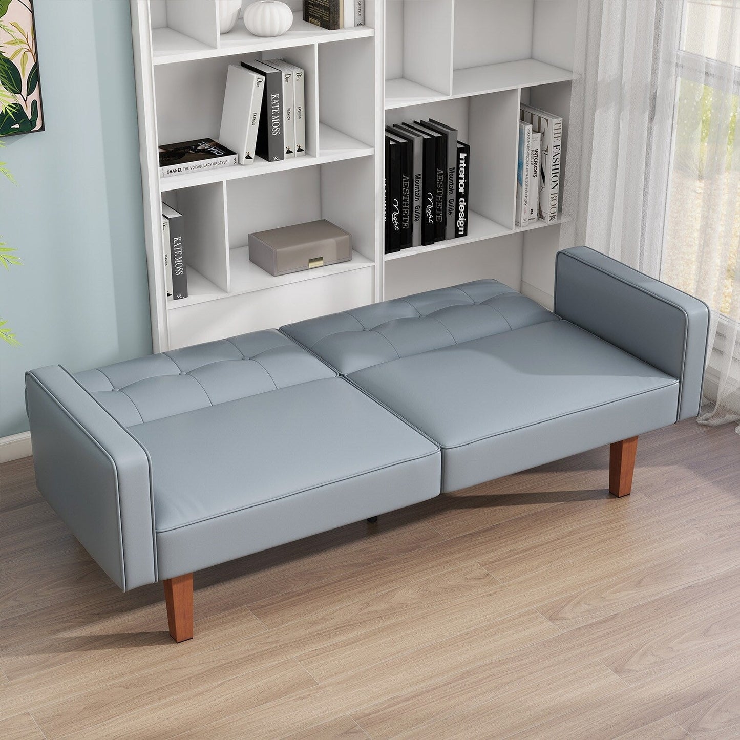 Canapé-lit convertible double de 68 po avec dossier capitonné réglable, 5 couleurs en option – 22,44 po P x 68,11 po L x 28,74 po H