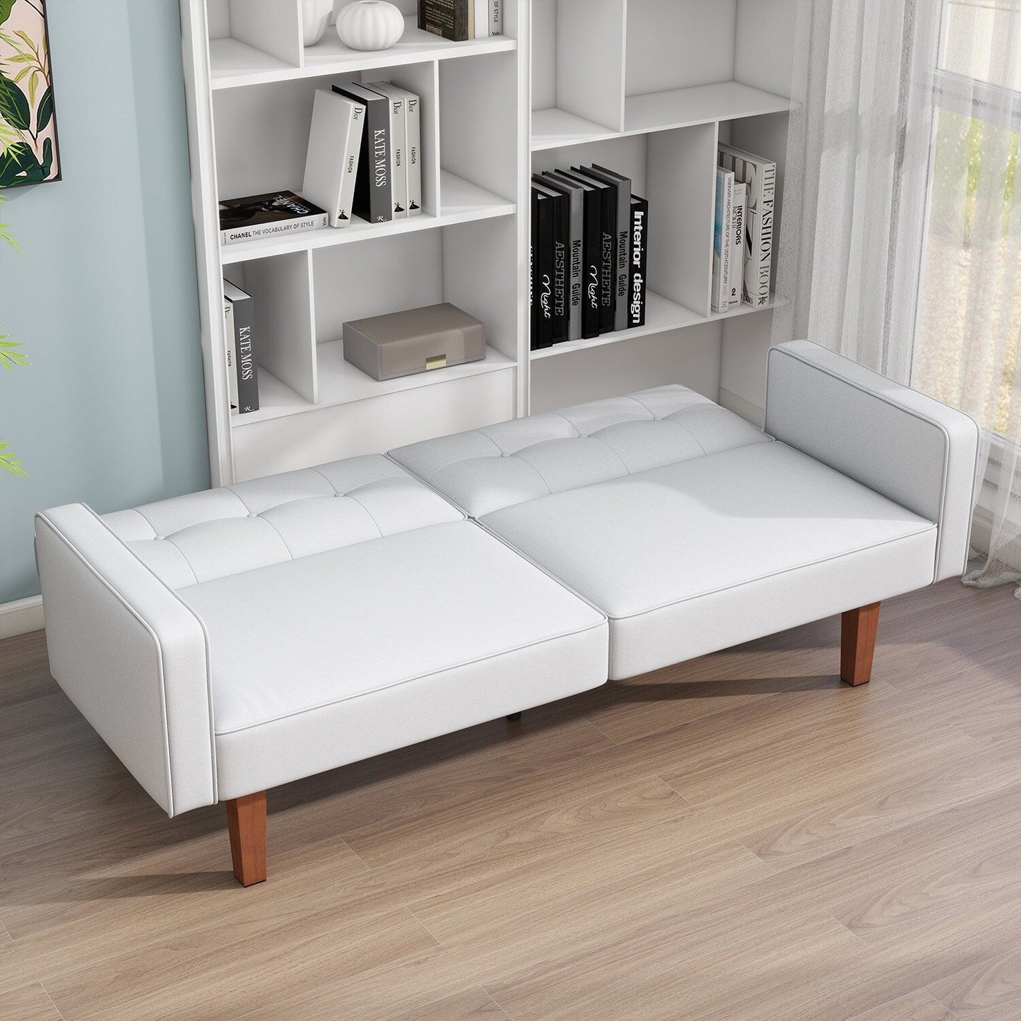 Canapé-lit convertible double de 68 po avec dossier capitonné réglable, 5 couleurs en option – 22,44 po P x 68,11 po L x 28,74 po H