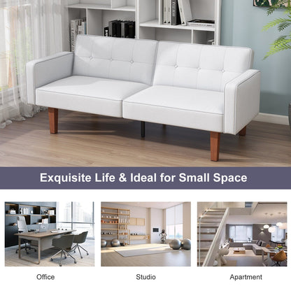 Canapé-lit convertible double de 68 po avec dossier capitonné réglable, 5 couleurs en option – 22,44 po P x 68,11 po L x 28,74 po H