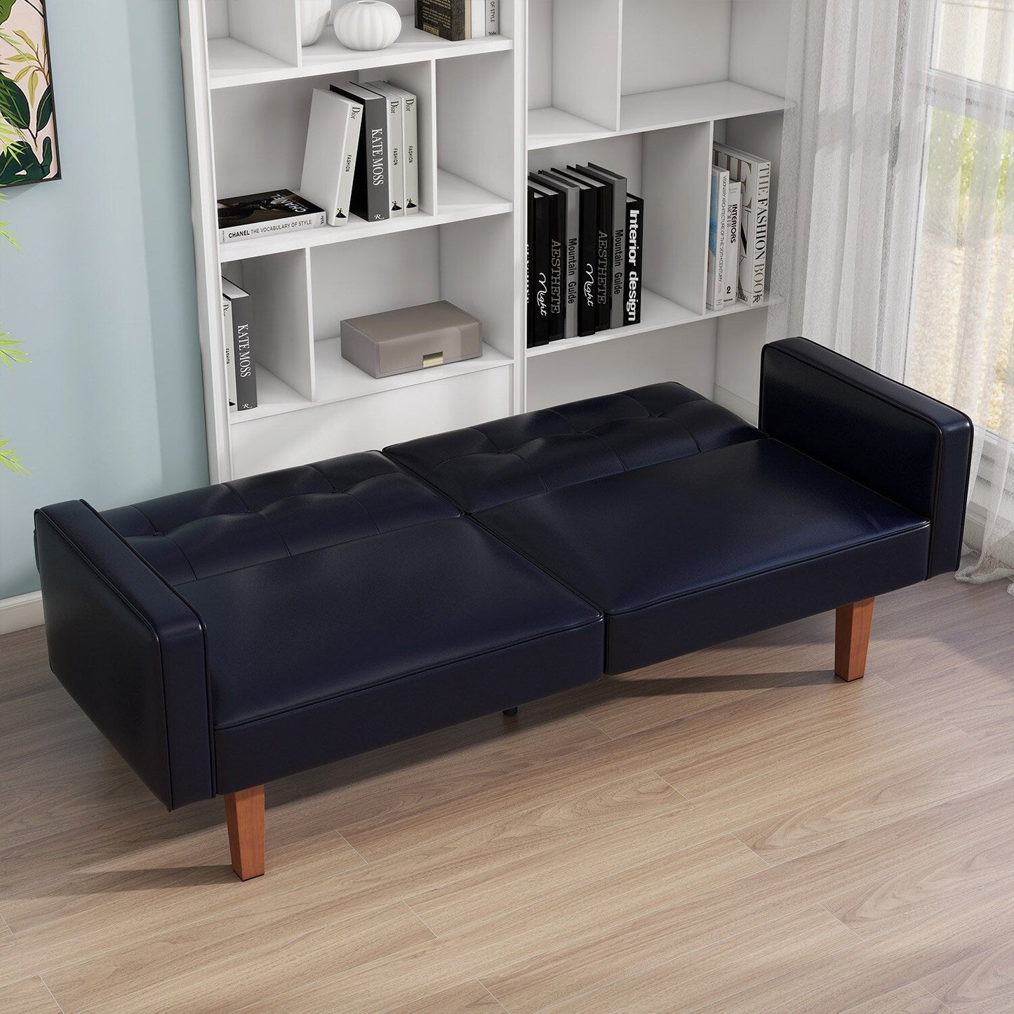 Canapé-lit convertible double de 68 po avec dossier capitonné réglable, 5 couleurs en option – 22,44 po P x 68,11 po L x 28,74 po H