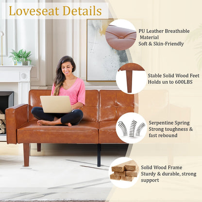 Canapé-lit convertible double de 68 po avec dossier capitonné réglable, 5 couleurs en option – 22,44 po P x 68,11 po L x 28,74 po H